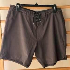 VISSLA Dark Brown Swim Board Shorts
